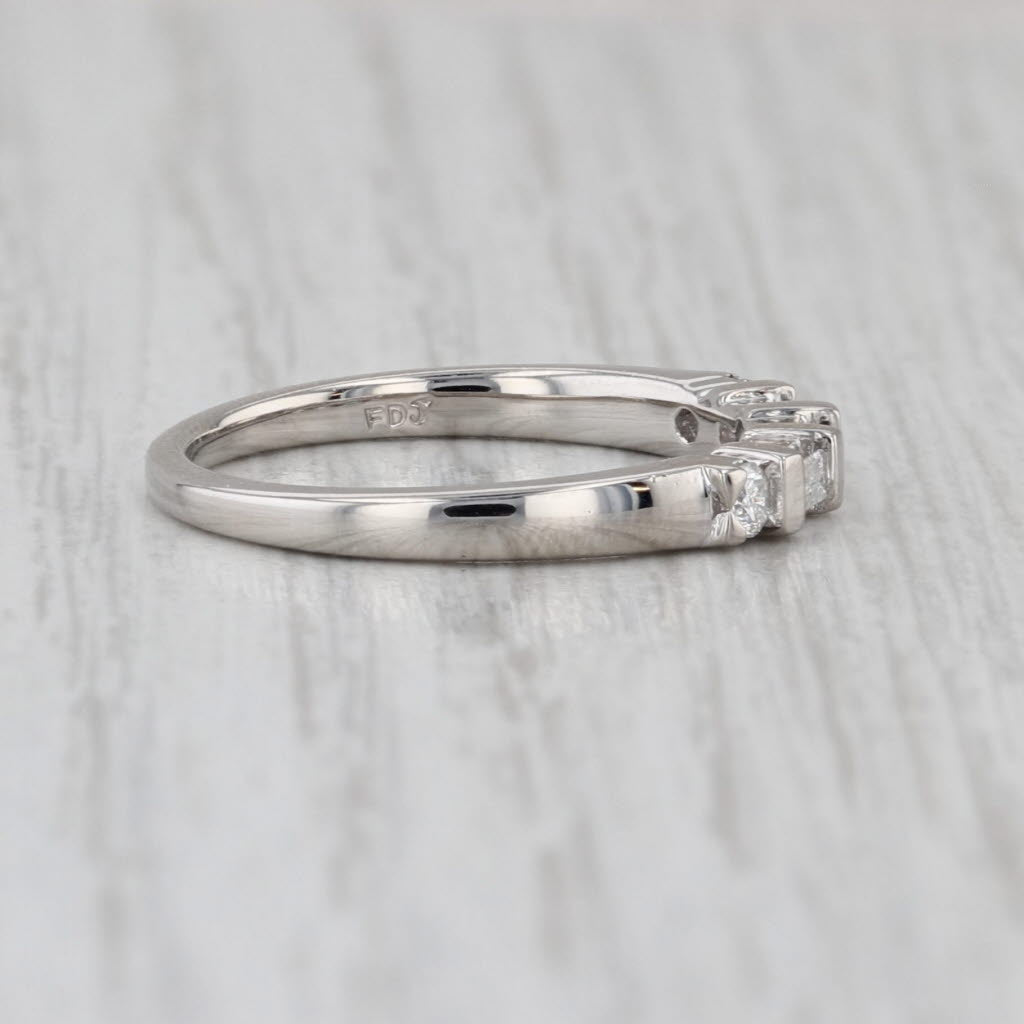 0.26ctw Baguette Diamond Wedding Band 950 Platinum Sz 6.5 Stackable Anniversary