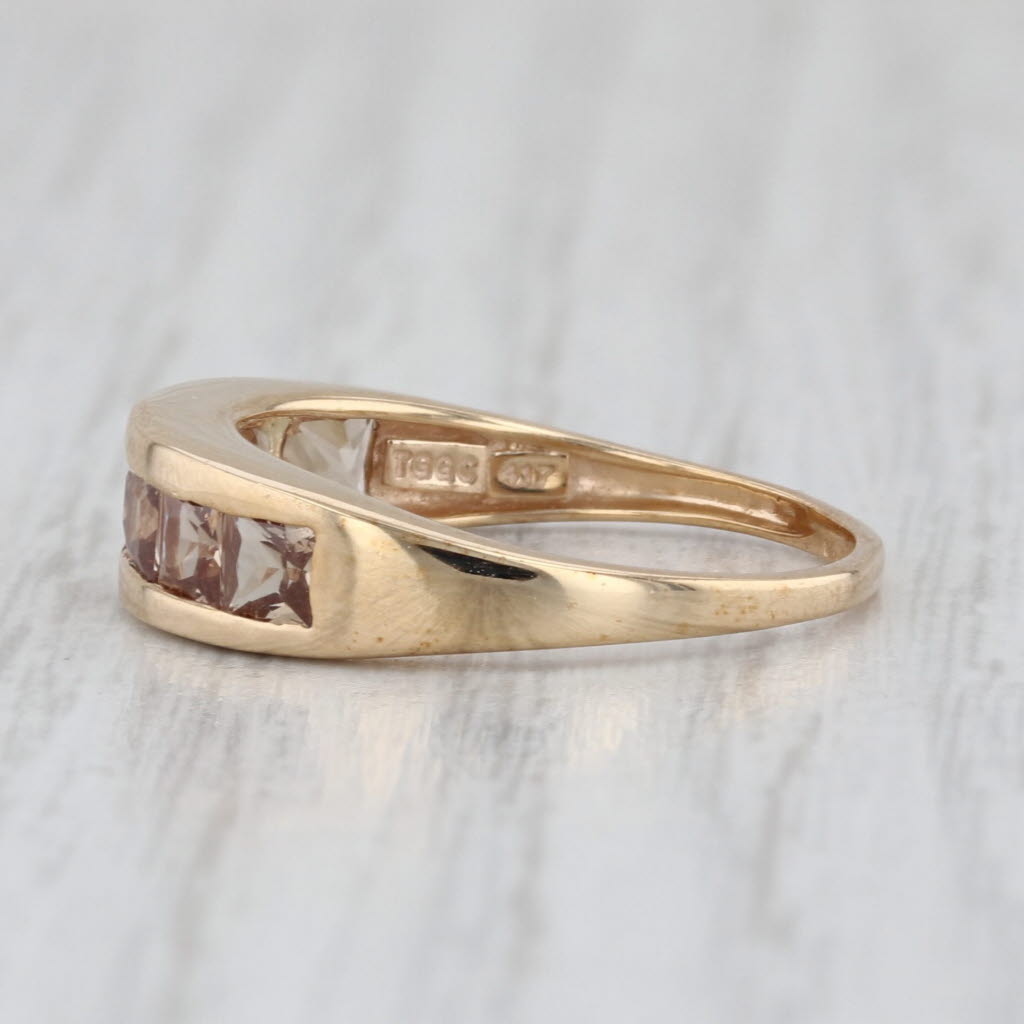 1.24ctw Color Change Garnet Ring 10k Yellow Gold Size 6.25 Band Stackable COA