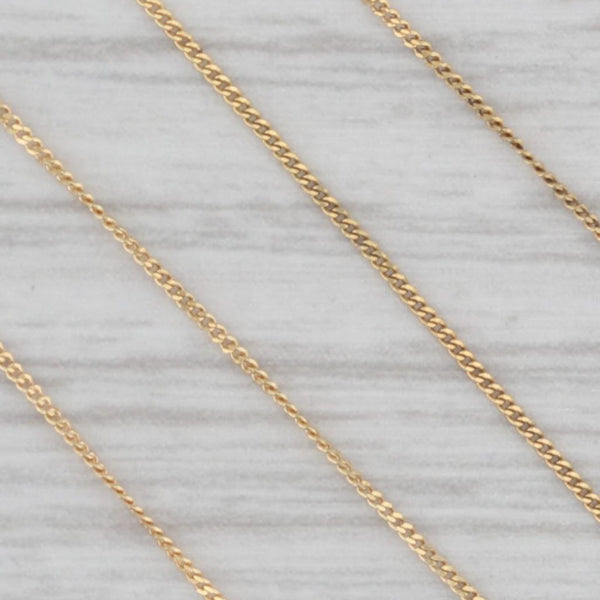 Curb Chain Necklace 18k Yellow Gold 16" 0.6mm