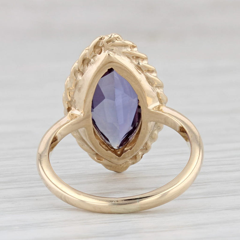 Light Gray 2.30ct Lab Created Purple Sapphire Marquise Solitaire Ring 10k Yellow Gold
