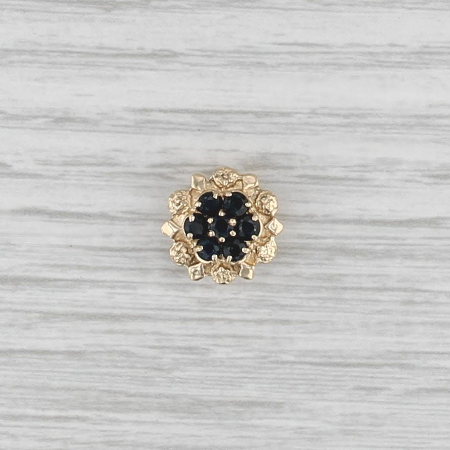 Richard Klein Blue Sapphire Flower Slide Bracelet Charm 14k Yellow Gold