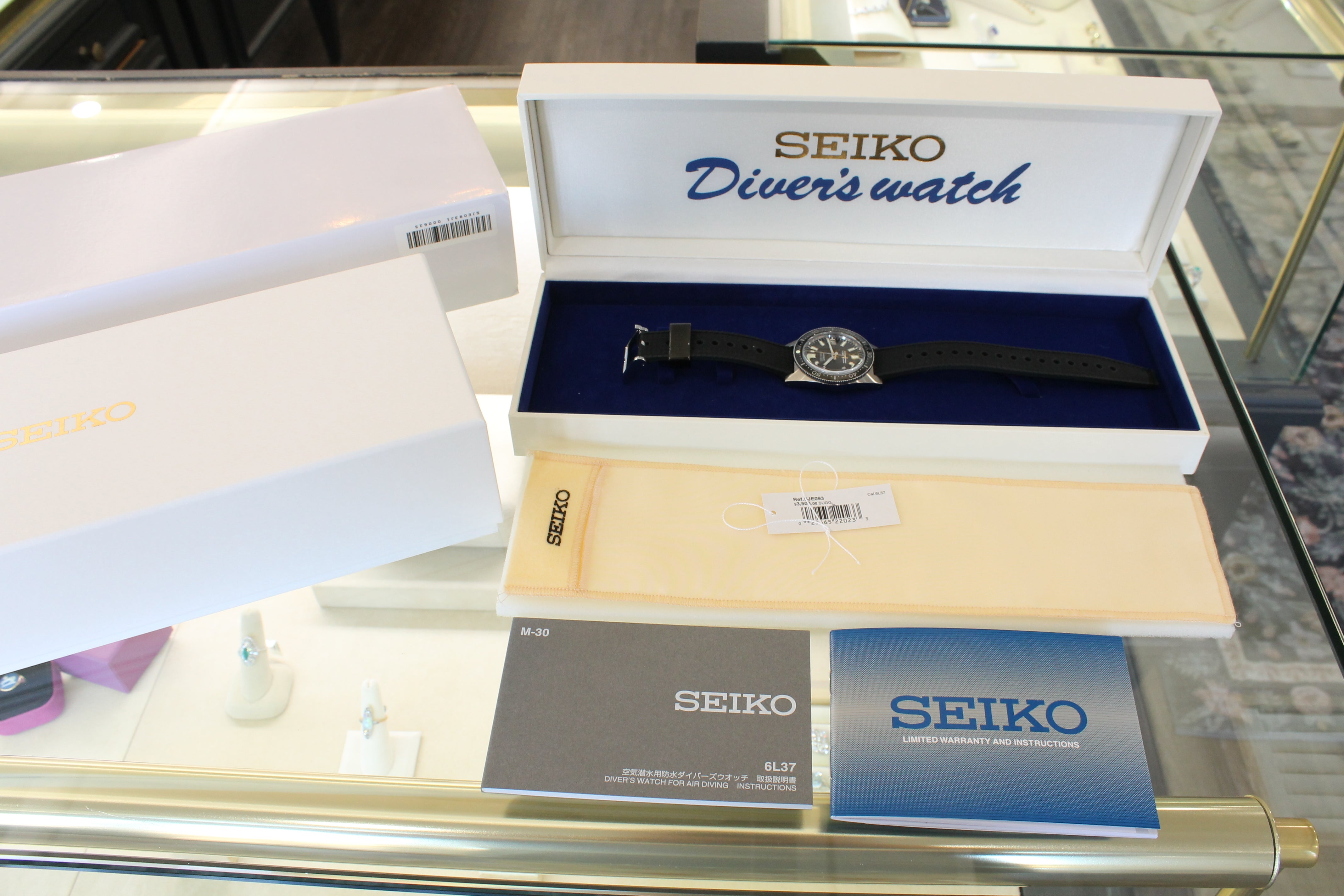 Light Gray Seiko SJE093 62MAS Limited Edition 1965 38mm Steel Divers Watch Boxes - MINT -