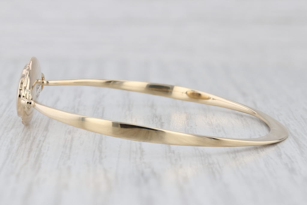 Light Gray New Kabana Mother of Pearl 0.20ctw Diamond Halo Bracelet 14k Yellow Gold 6.75"