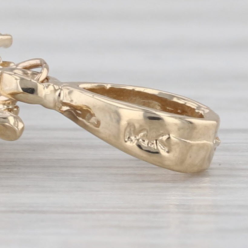 Detailed Blooming Flower Pendant 14k Yellow Gold