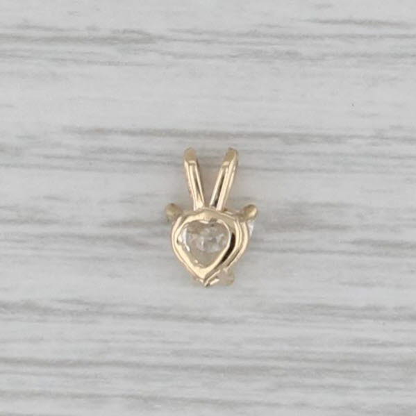 New 0.50 Heart Diamond Solitaire Pendant 14k Yellow Gold Small Drop
