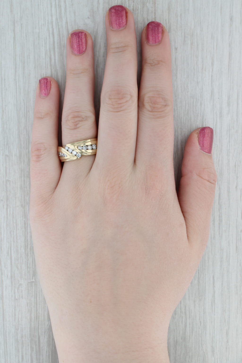 Gray 0.85ctw Diamond Men's Wedding Band 14k Yellow Gold Size 9.5 Ring