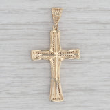 0.10ctw Diamond Cross Pendant 10k Yellow Gold Religious Jewelry