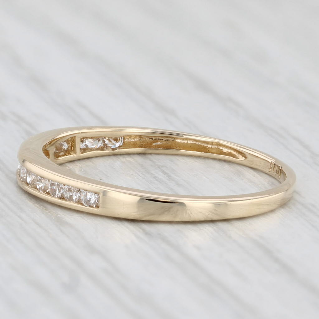 Light Gray 0.23ctw Diamond Wedding Band 14k Yellow Gold Size 6.75 Stackable Anniversary