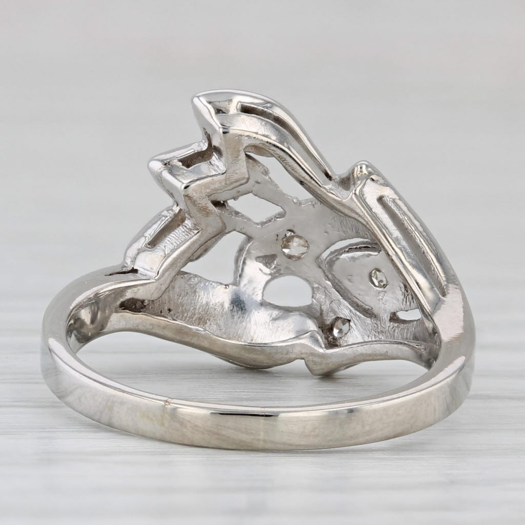 Gray Vintage 0.15ctw Diamond Ring 14k White Gold Size 7