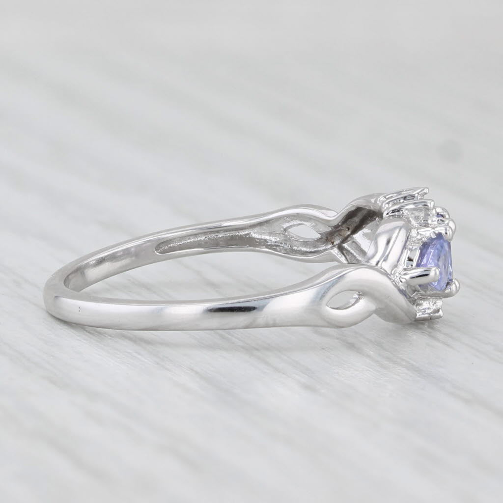 Light Gray New 0.60ctw Tanzanite Diamond Ring 10k White Gold Size 6.75