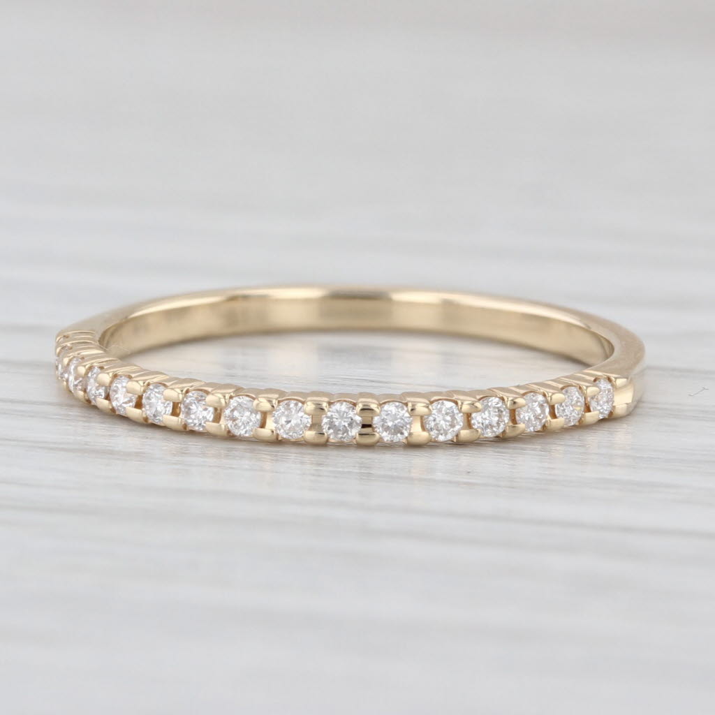 0.10ctw Diamond Stackable Band 14k Yellow Gold Size 7 Wedding Ring