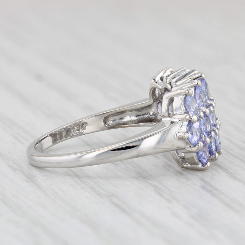 2.04ctw Tanzanite Cluster Ring 10k White Gold Size 7 Cocktail
