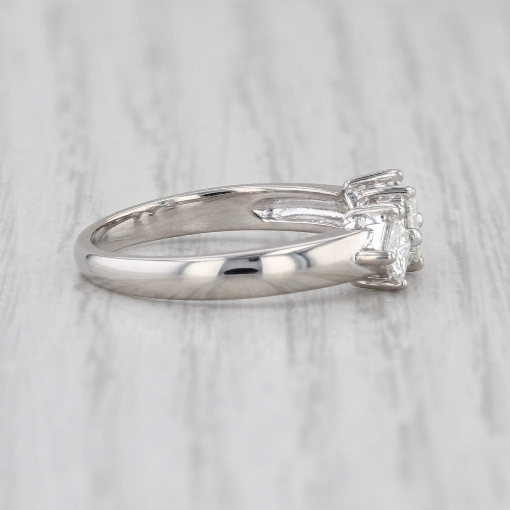 0.59ctw 3-Stone Diamond Ring 950 Platinum Size 6.5 Stackable