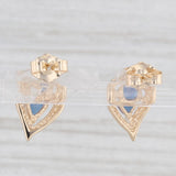 1.02ctw Lab Created Alexandrite Diamond Drop Stud Earrings 14k Yellow Gold