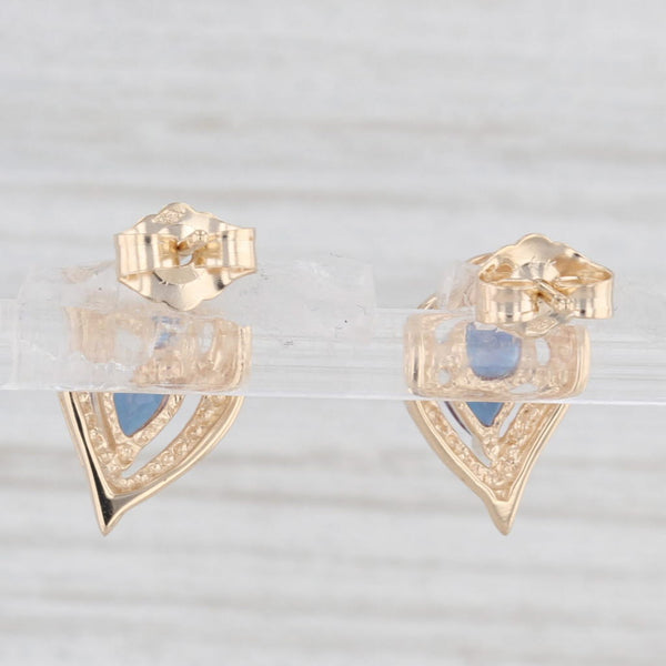 1.02ctw Lab Created Alexandrite Diamond Drop Stud Earrings 14k Yellow Gold