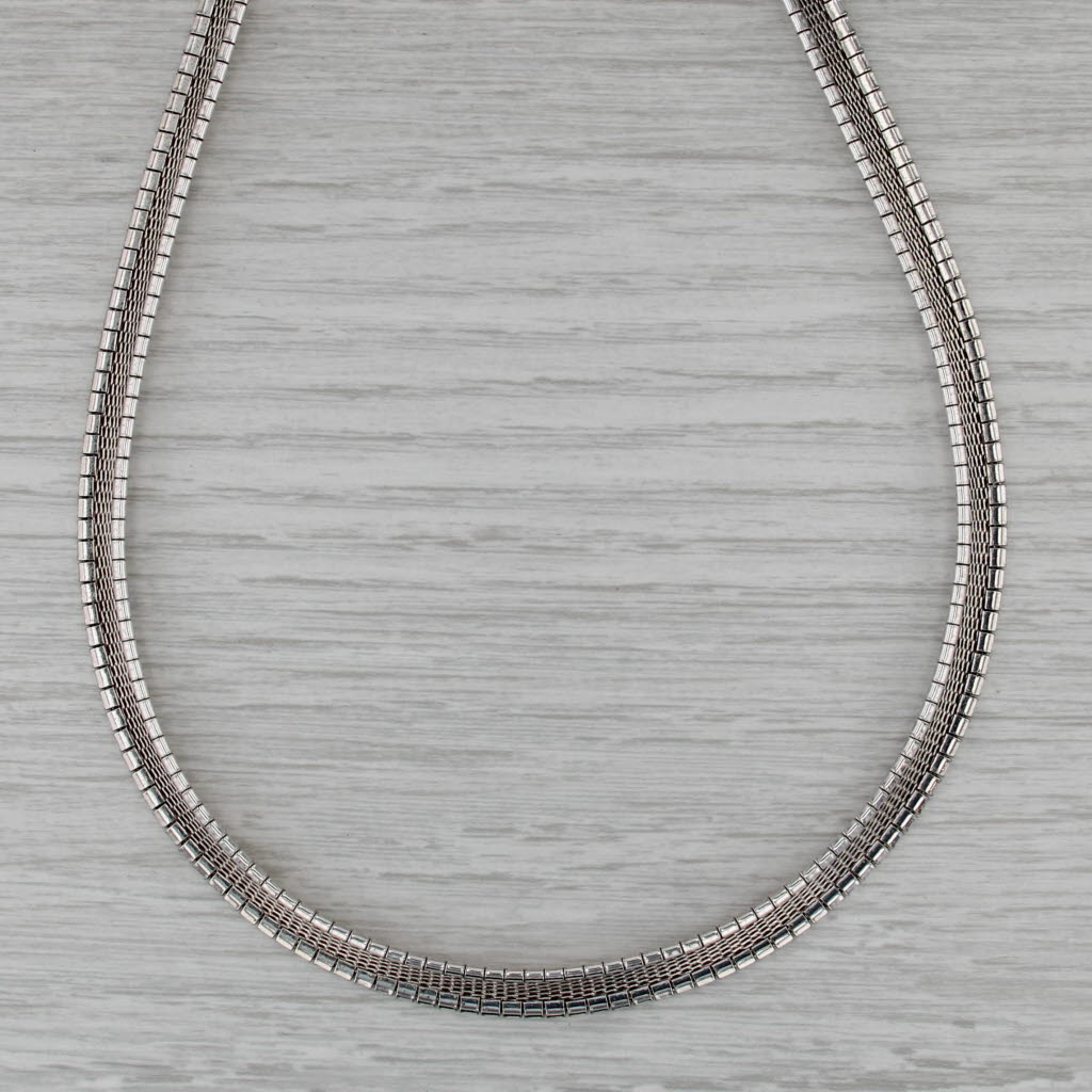 Omega Chain Necklace Sterling Silver 18" 7.4mm Italian