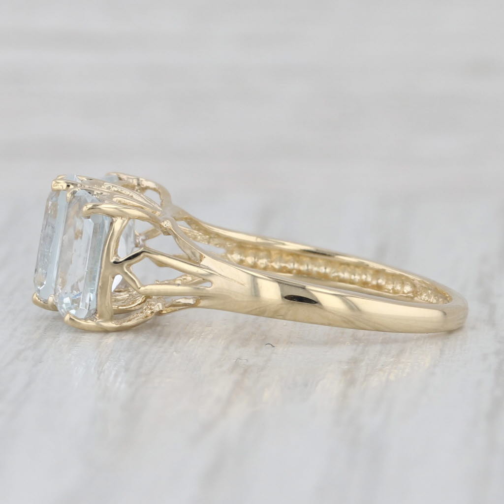2.59ctw Aquamarine 3-Stone Ring 14k Yellow Gold Size 5.5