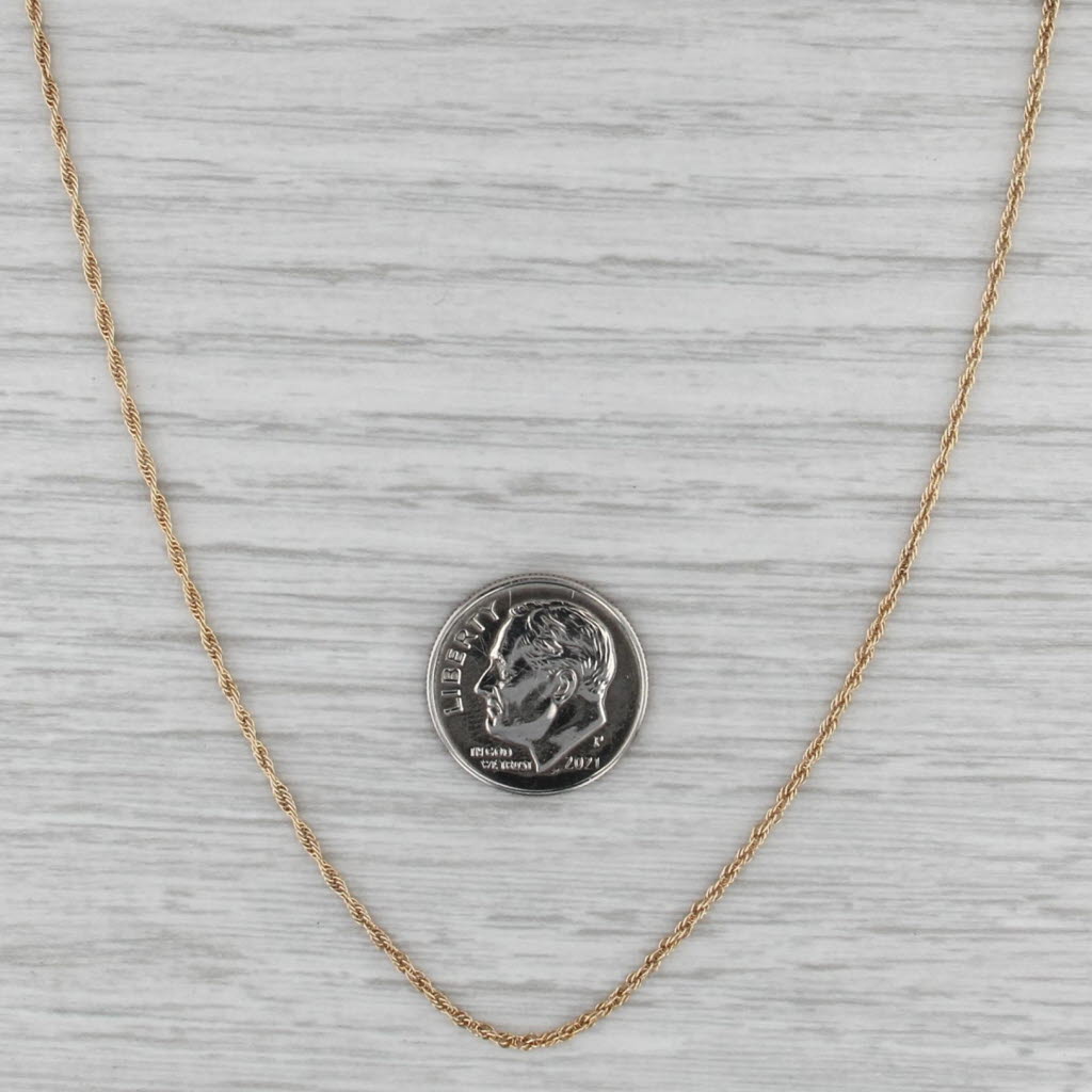 18" Rope Chain Necklace 14k Yellow Gold 1mm
