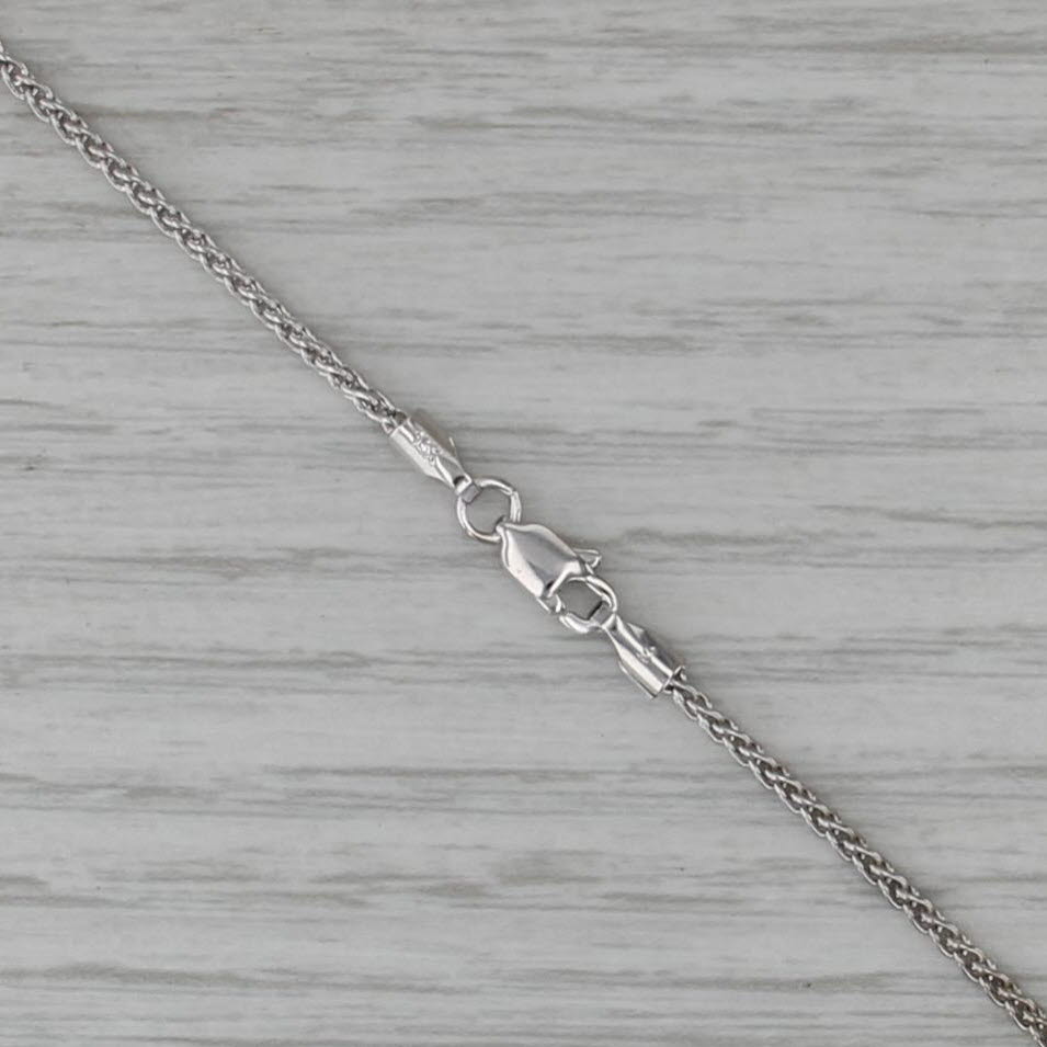 1.96ctw Diamond Teardrop Lavalier Necklace 14k White Gold 17" Wheat Chain