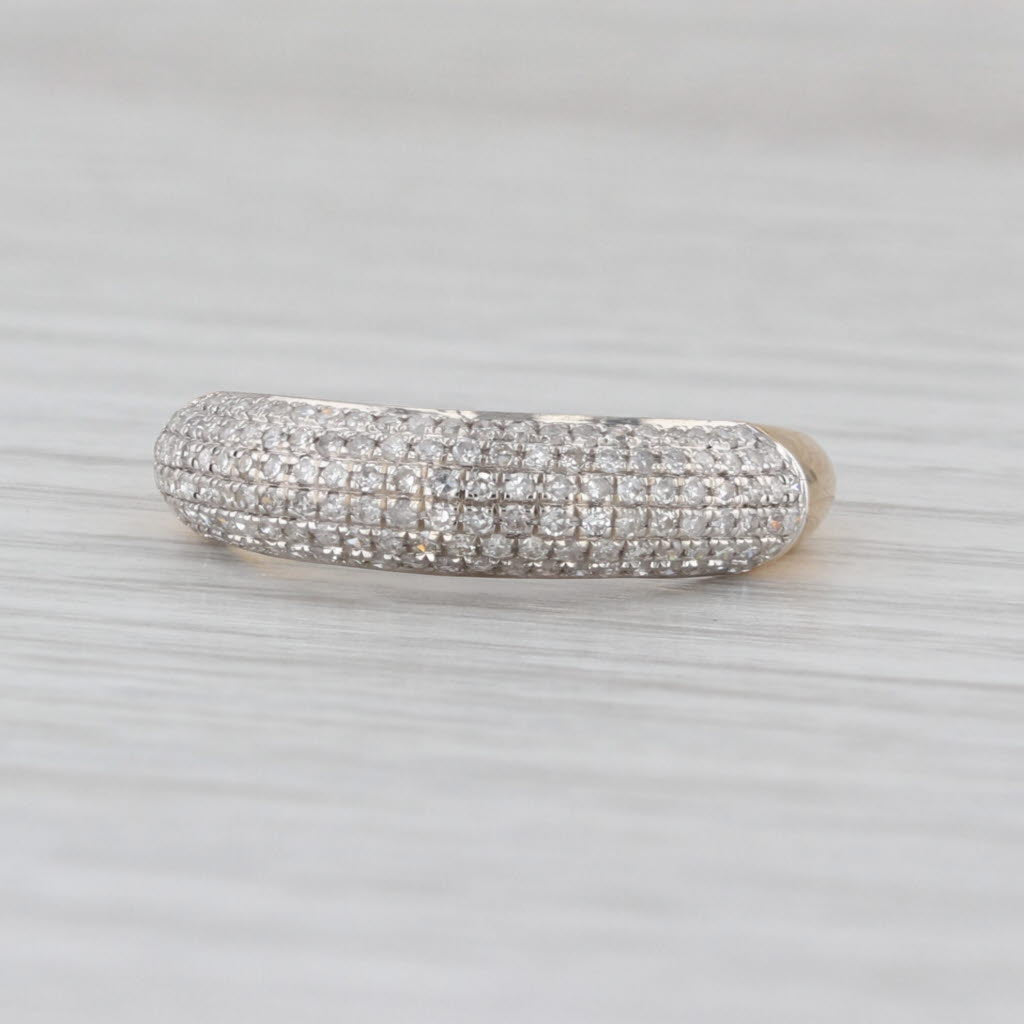 0.25ctw Pave Diamond Band 14k Yellow White Gold Size 7 Stackable Ring