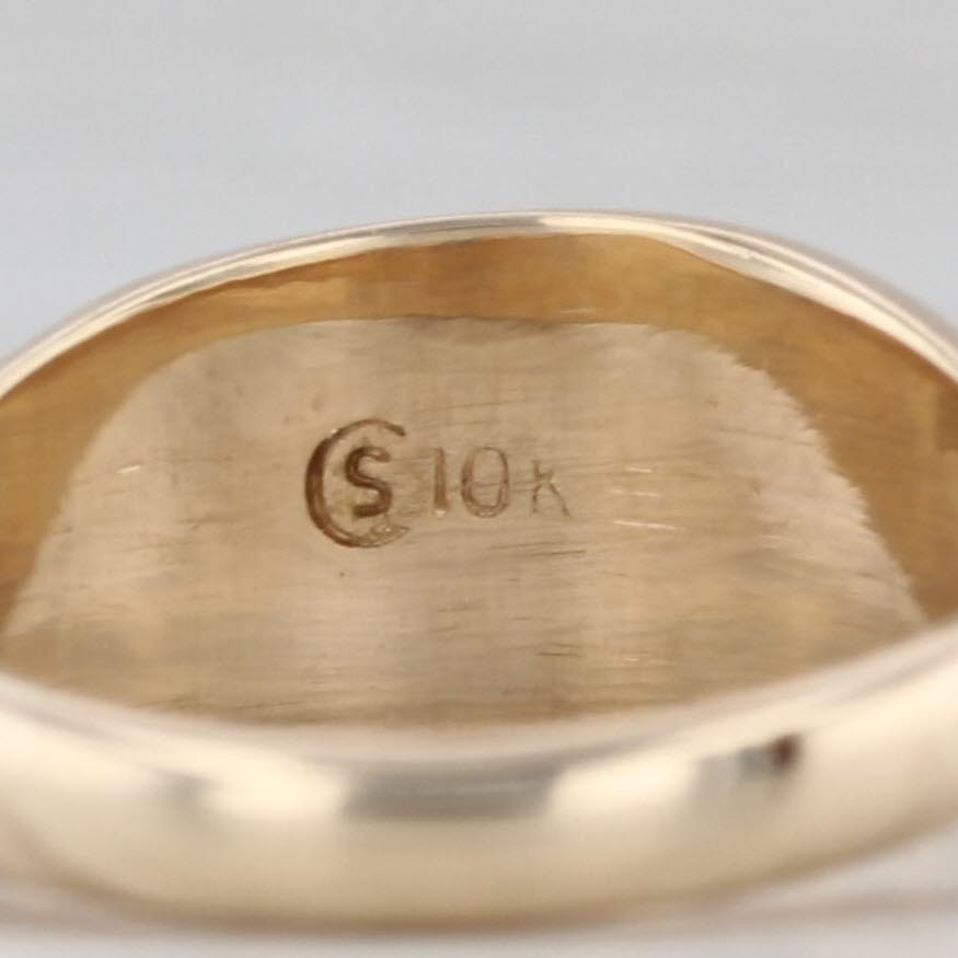 Alpha Omicron Pi Ring 10k Yellow Gold Green Letter Signet Greek Sorority Size 3