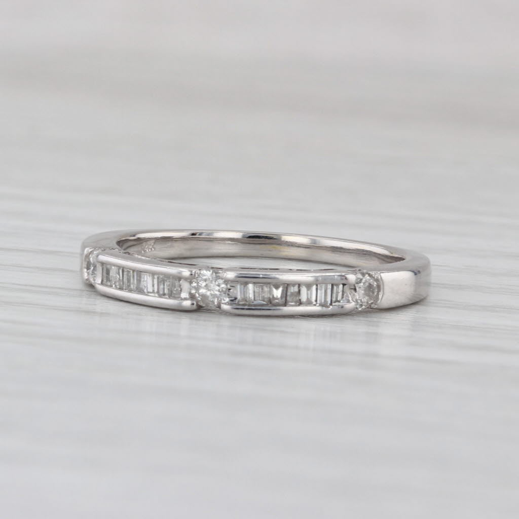 0.29ctw Diamond Wedding Band 14k White Gold Stackable Anniversary Ring Size 7