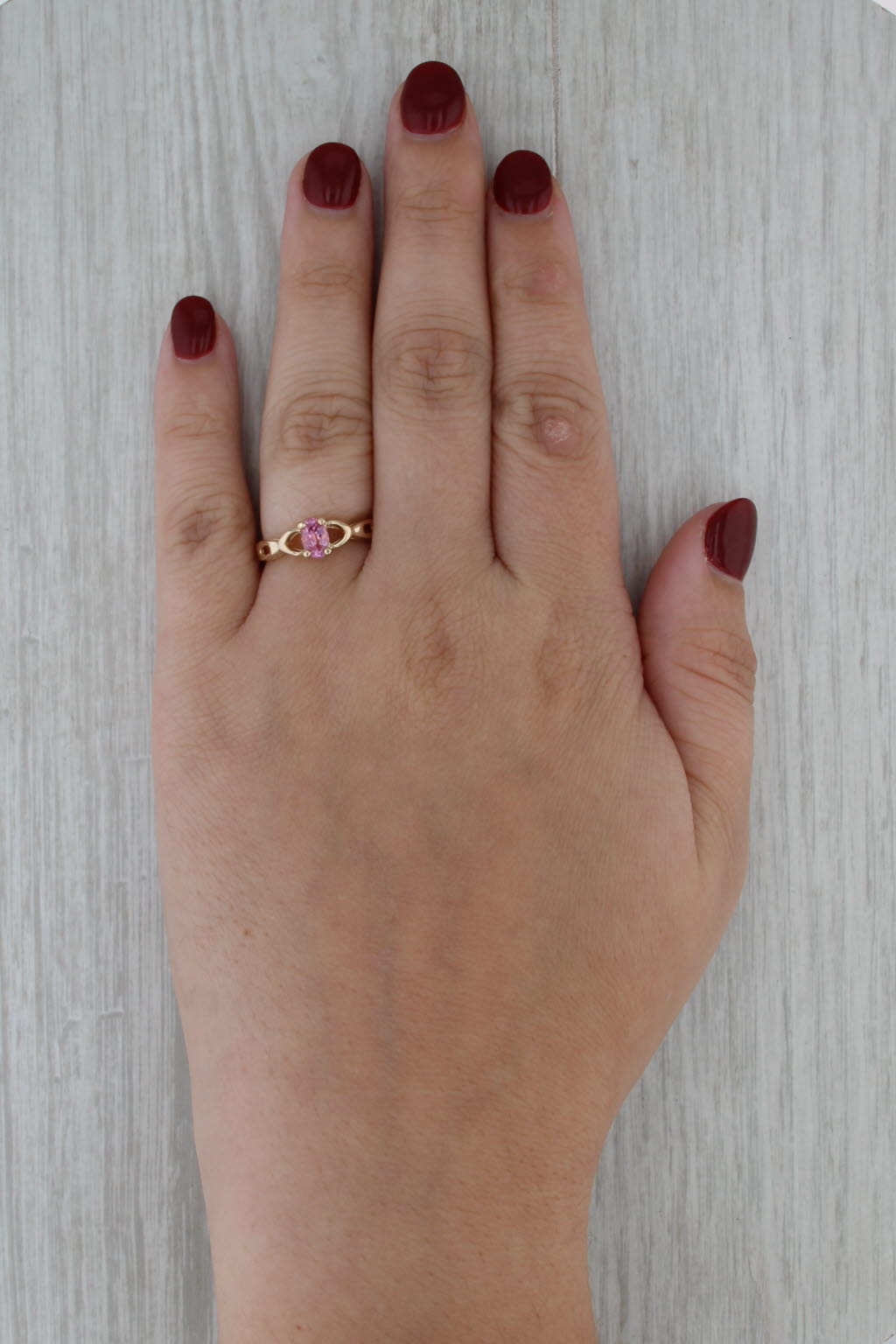 0.60ct Oval Pink Spinel Solitaire Ring 14k Yellow Gold Size 6.75