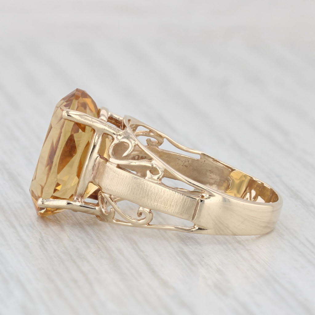 Light Gray 5.75ct Oval Citrine Solitaire Ring 10k Yellow Gold Size 7 Cocktail