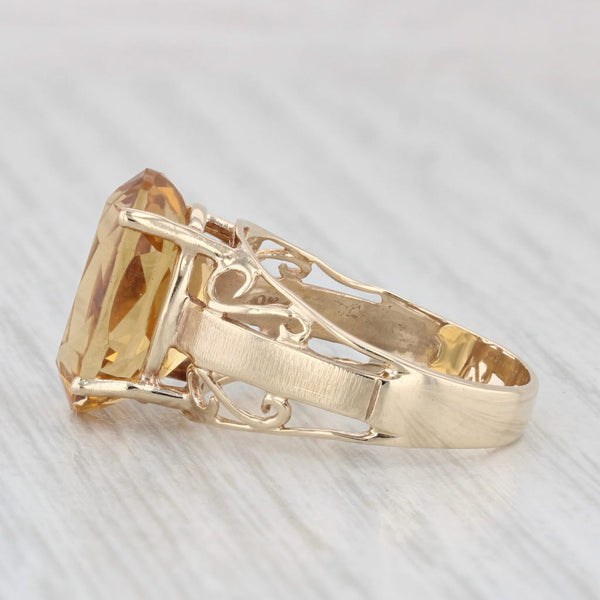 5.75ct Oval Citrine Solitaire Ring 10k Yellow Gold Size 7 Cocktail