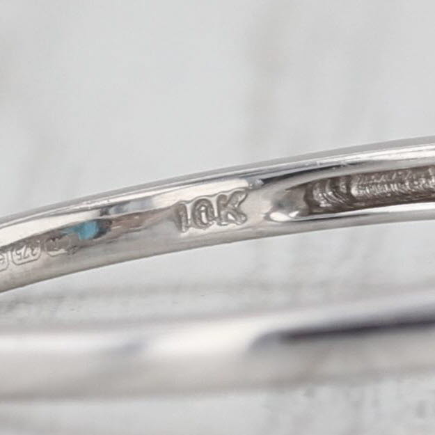 1.01ctw Oval Blue Kyanite Zircon Ring 10k White Gold Size 6.25 Heart Accents COA