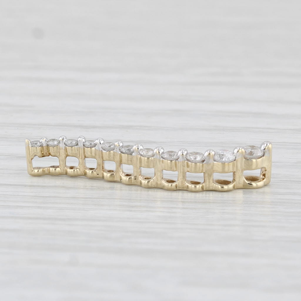 Light Gray 0.20ctw Graduated Diamond Journey Pendant 10k Yellow Gold