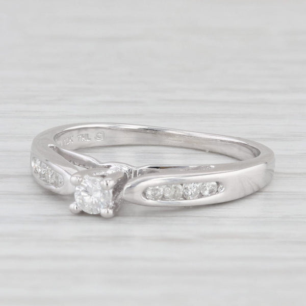 0.19ctw Round Diamond Engagement Ring 10k White Gold Size 6