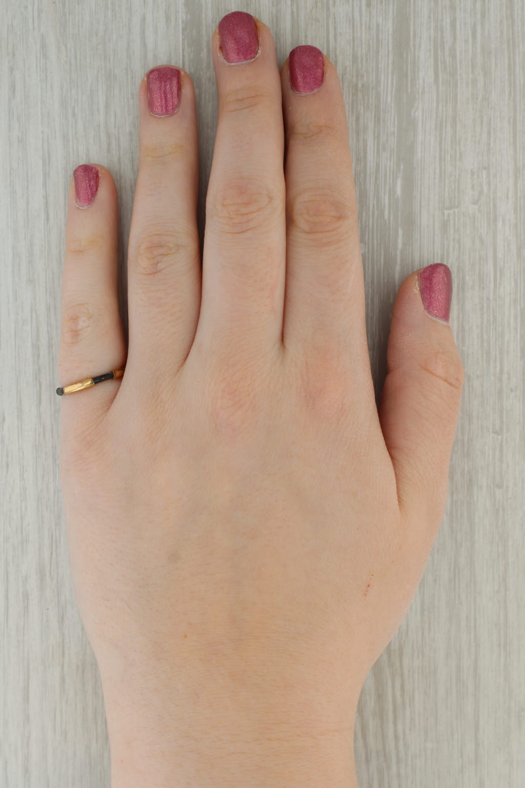 Rosy Brown Antique Hair Ring 10k Yellow Gold Size 5 Band Stackable