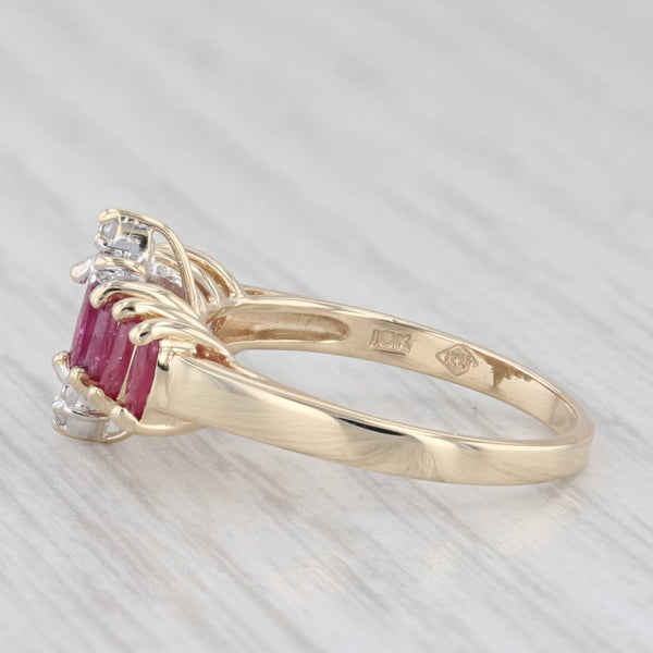 0.65ctw Ruby Ring Diamond Accents 10k Yellow Gold Size 6