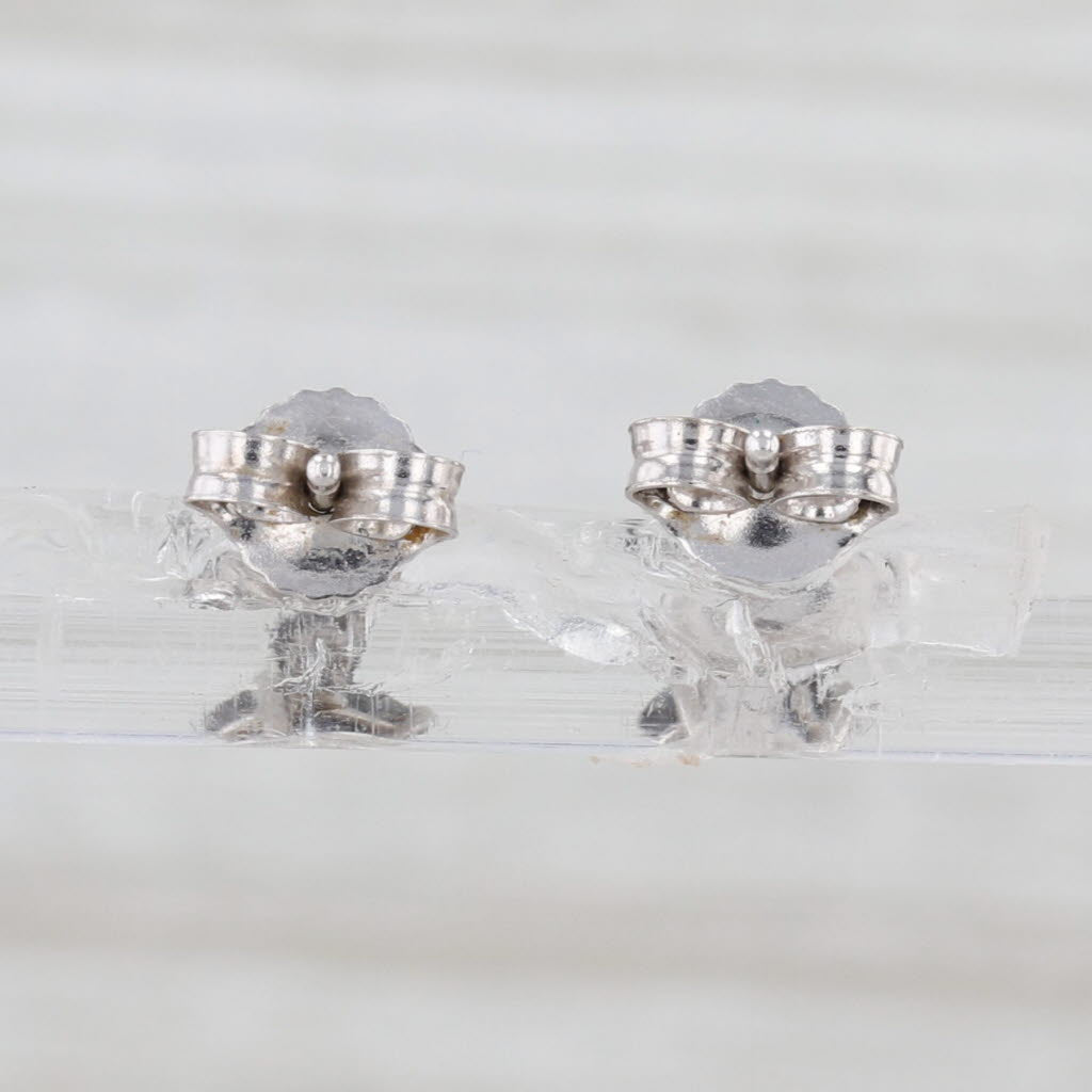 1.20ctw Black Diamond Stud Earrings 10k White Gold Round Solitaire Studs