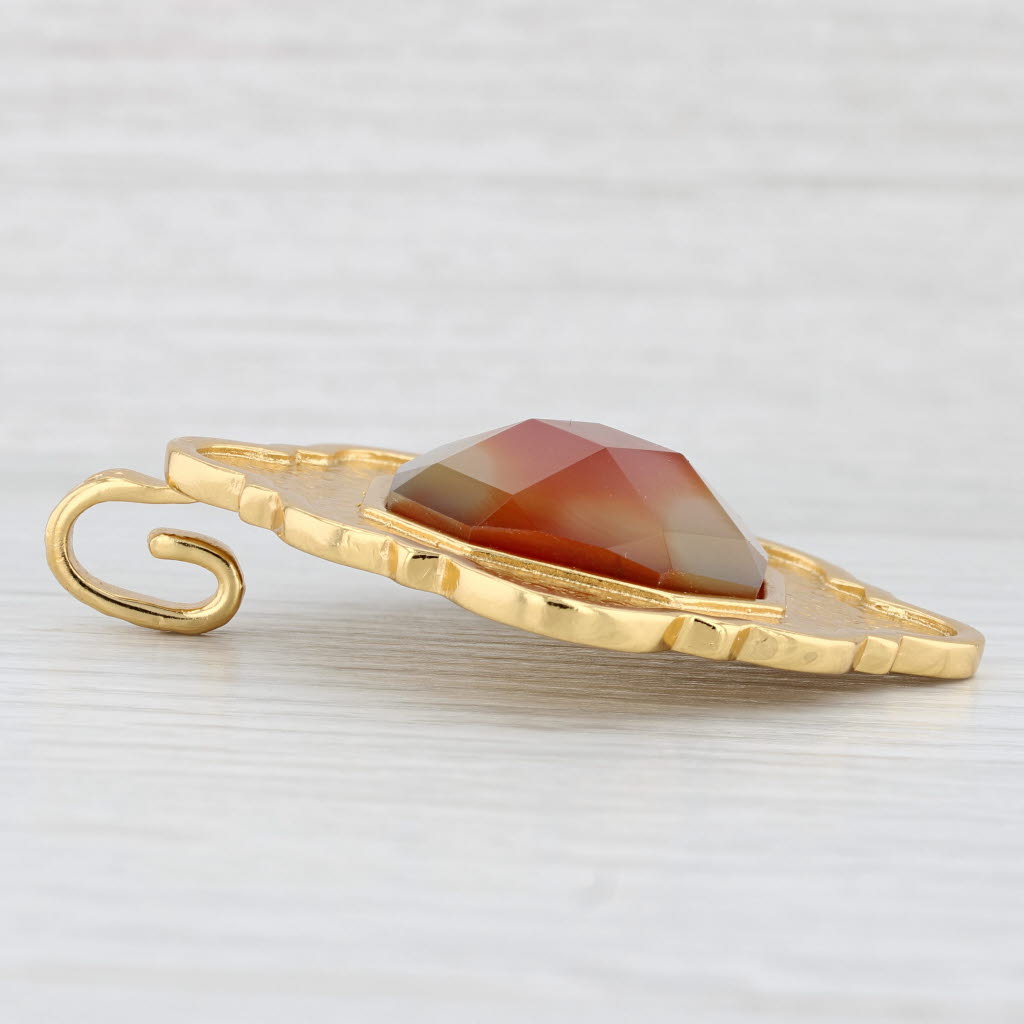 Light Gray New Stephanie Kantis Carnelian Statement Pendant Hammered 24k Gold Plated