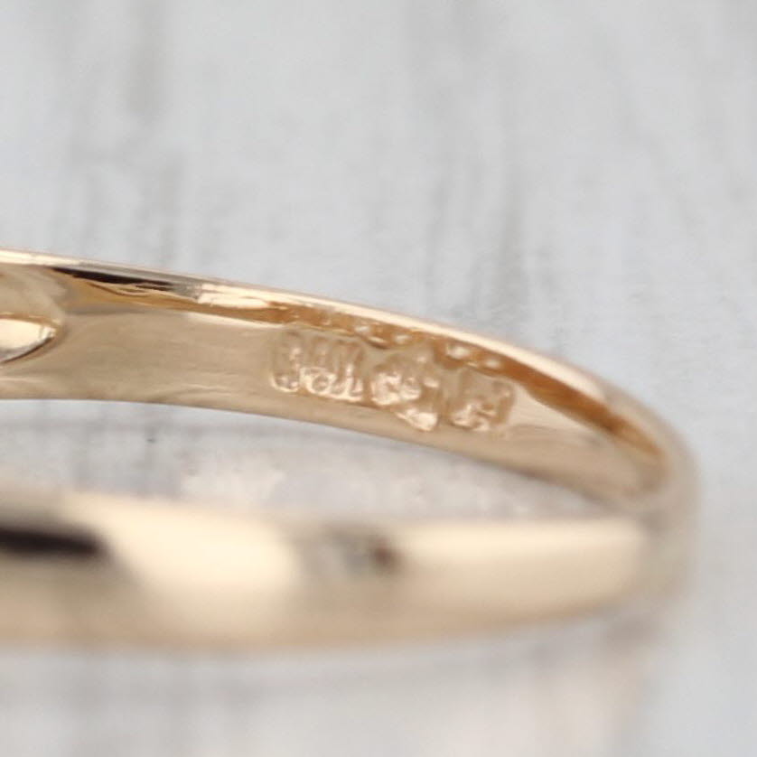 0.45ctw Diamond Tiered Rooftop Ring 14k Yellow Gold Size 6.5 Stackable Bridal