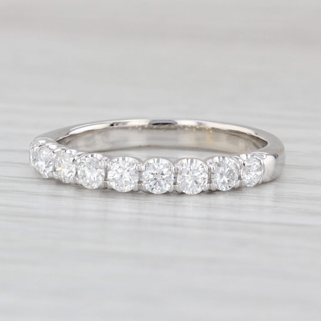 0.55ctw Diamond Wedding Band 14k White Gold Stackable Anniversary Ring