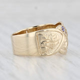Light Gray 0.18ctw Tanzanite Egyptian Themed Ring 14k Yellow Gold Size 7.75 Figural Vintage