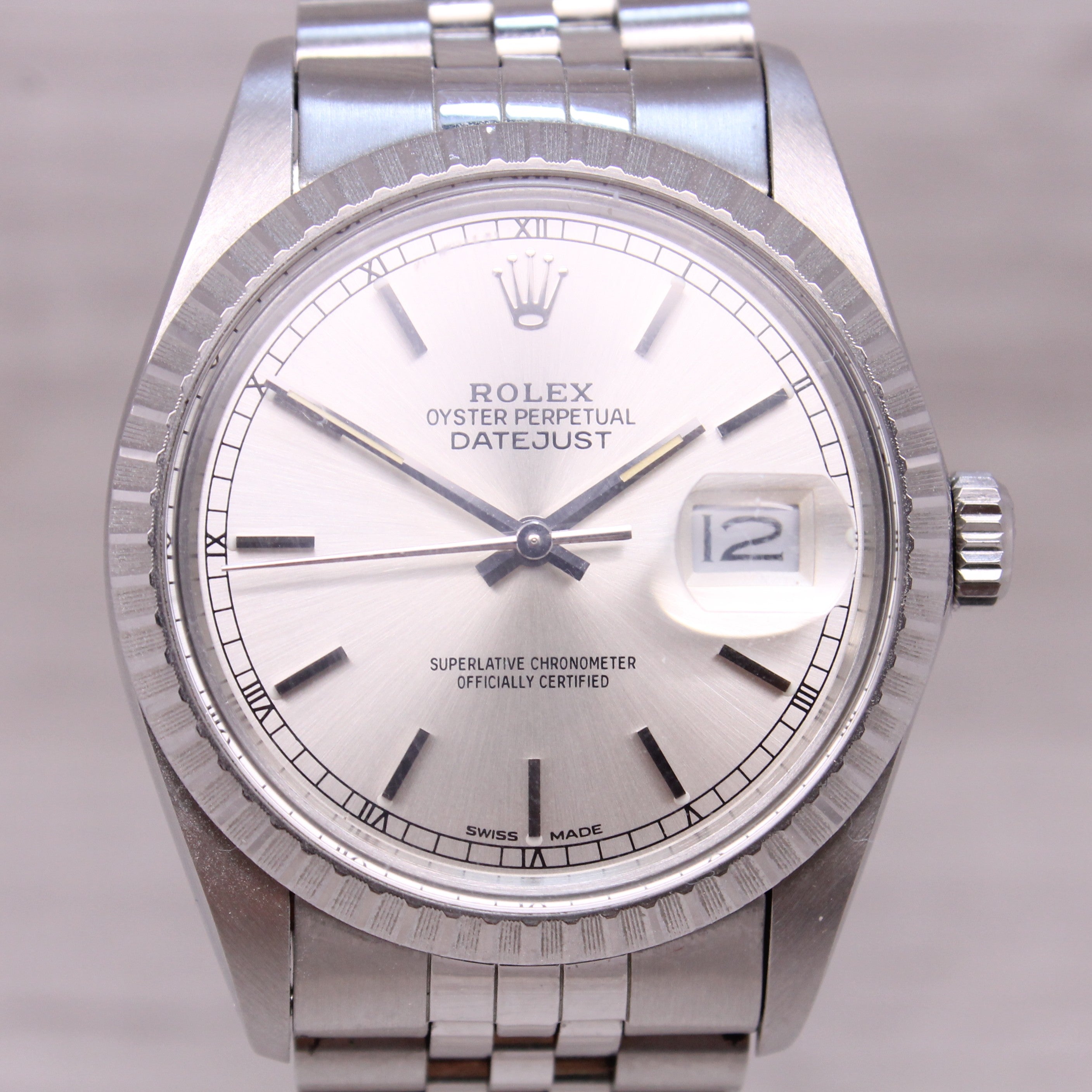 Vintage 1986 Rolex Datejust 16030 Mens 36mm Automatic Steel Watch Box Papers