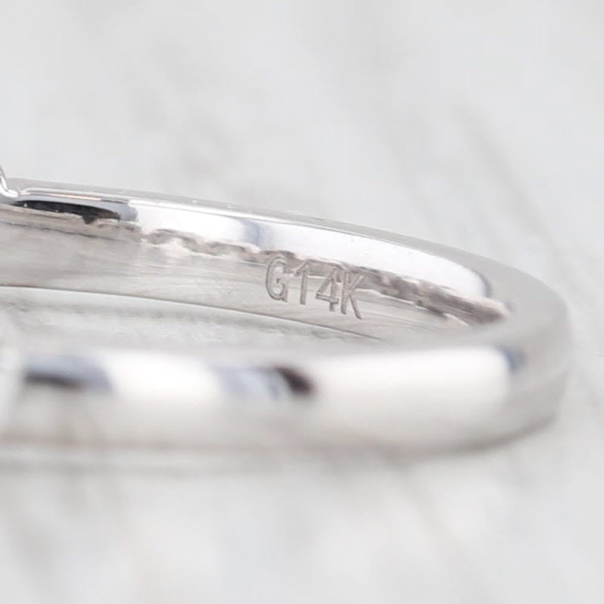 Light Gray New 0.35tw Diamond Wedding Band 14k White Gold Stackable Anniversary Ring 6.5