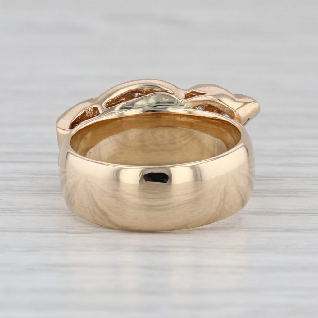 0.47ctw Diamond Ovalay Knot Ring 14k Yellow Gold Size 4