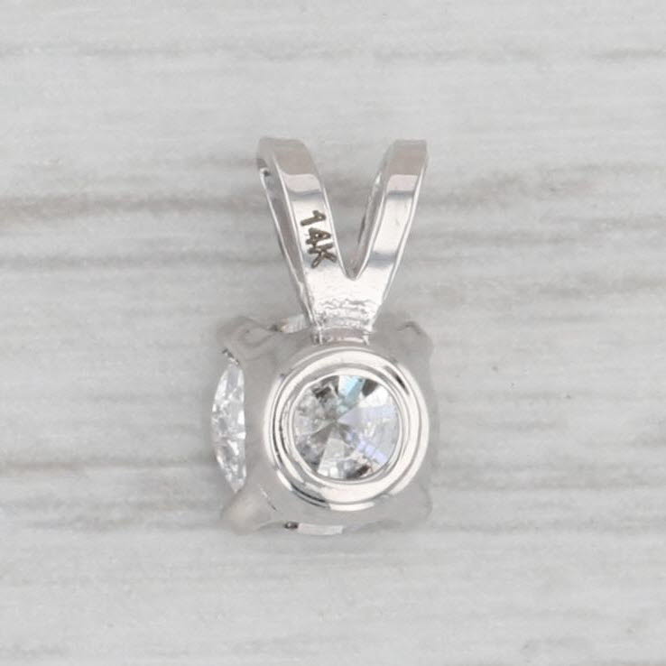 Gray 0.48ct Moon Galaxy Salt Pepper Diamond Pendant 14k White Gold Round Solitaire