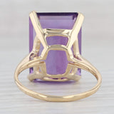 Light Gray 14ct Emerald Cut Amethyst Solitaire Ring 14k Yellow Gold Size 9