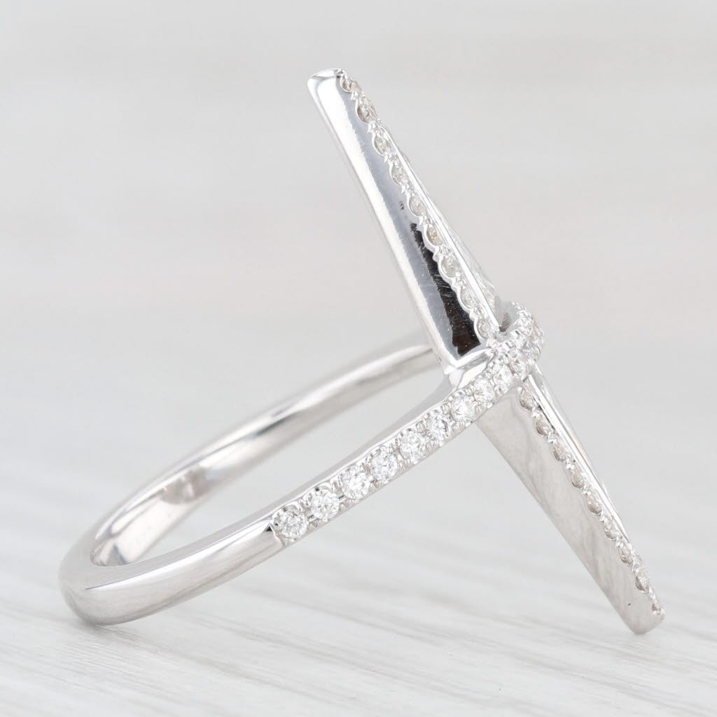 Light Gray New 0.78ctw Diamond Marquise Ring 18k White Gold Size 6.5