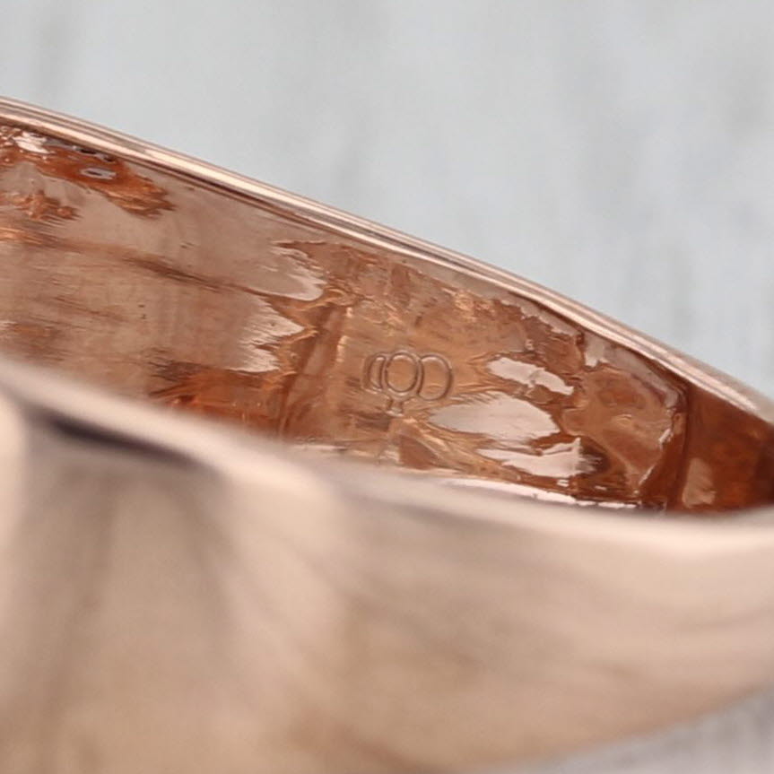 0.25ctw Oval Diamond Men's Ring 10k Rose Gold Size 12 Wedding Band