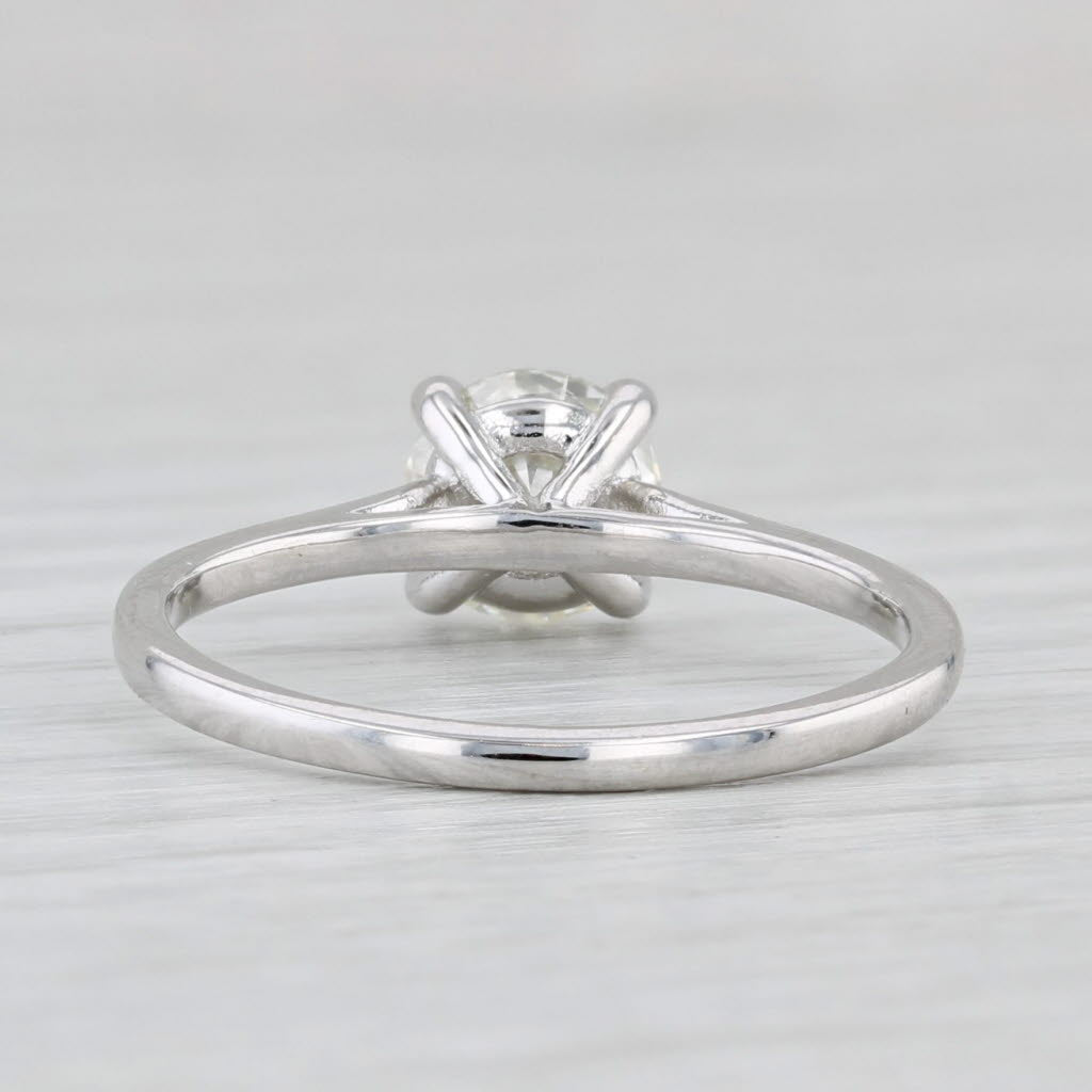 Light Gray 1ct Round Diamond Solitaire Engagement Ring 14k White Gold Size 7.25 GIA