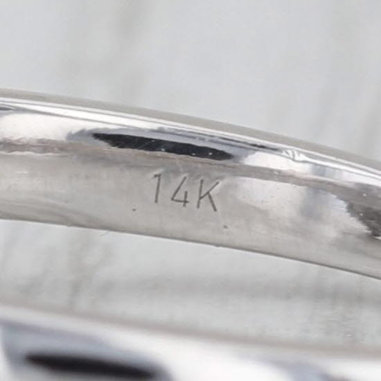 0.96ctw Diamond Cluster Engagement Ring 14k White Gold Size 7.5 Cathedral Band