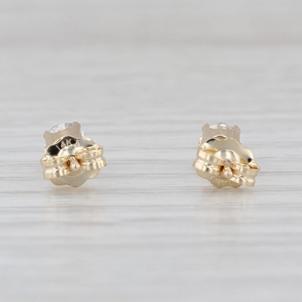 0.32ctw Diamond Stud Earrings 14k Yellow Gold Round Solitaire Studs