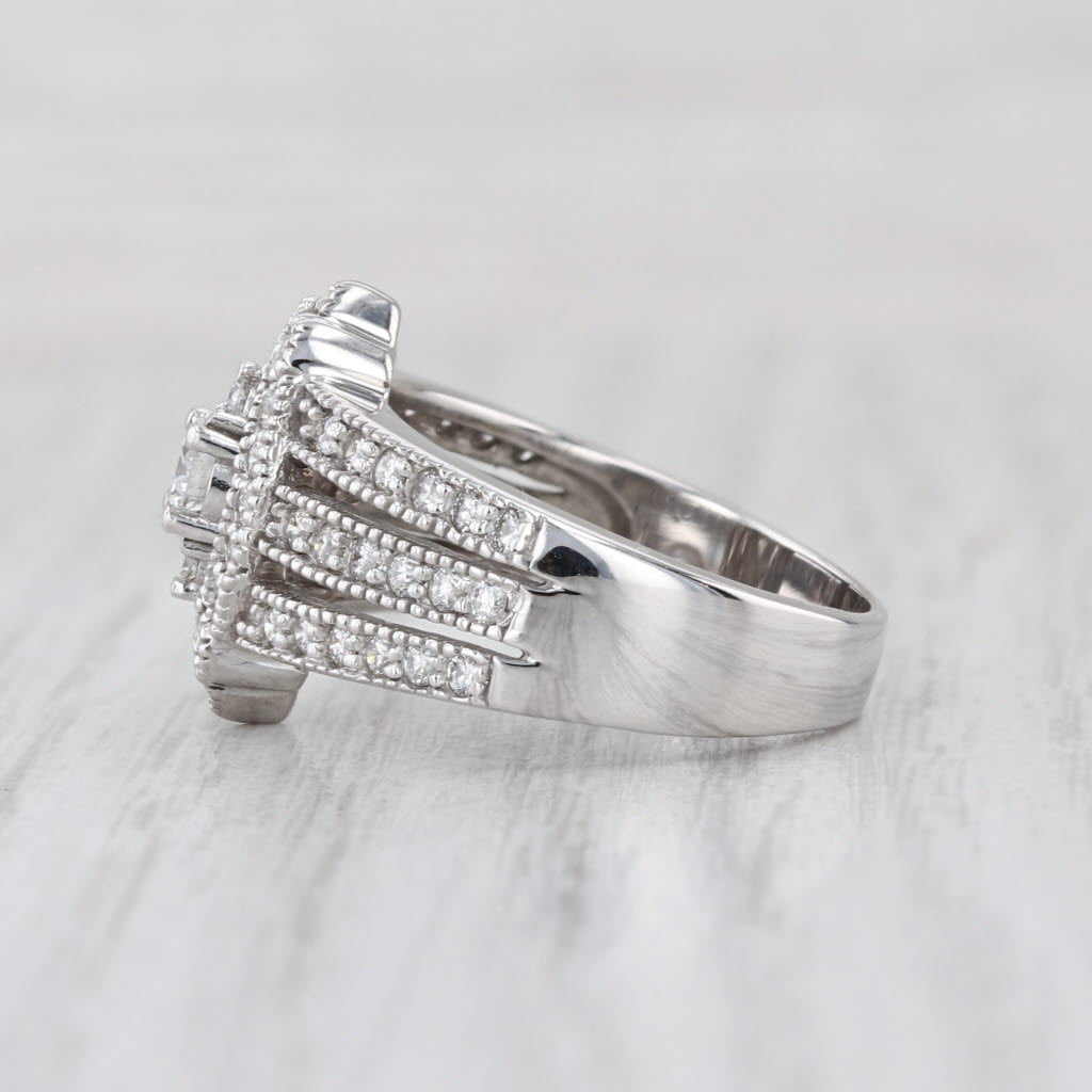1ctw Diamond 14k White Gold Size 7.5 Cocktail